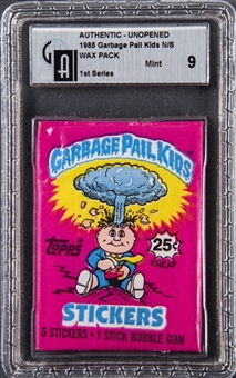 1985 Garbage Pail Kids Series 1 Unopened Wax Pack (5 Stickers) - GAI MINT 9